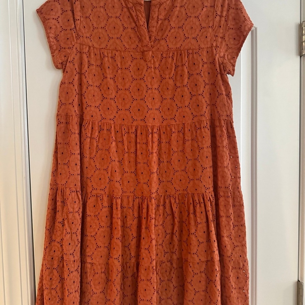 Roller rabbit dress size medium rust pumpkin